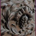 Deeply Carved Oak Half Mantel