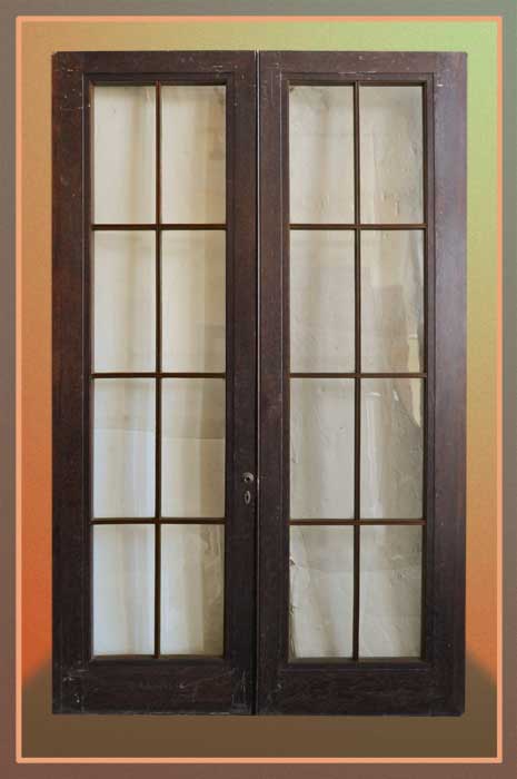 Pair of Leaded French Doors