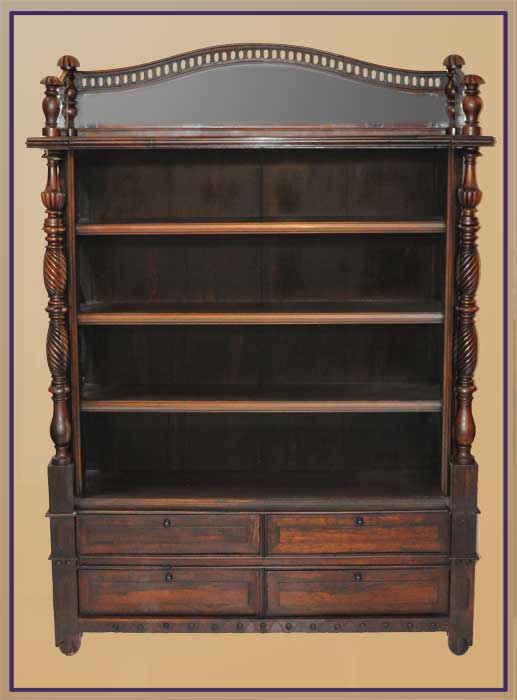 Open Shelf Bookcase, with Drawers