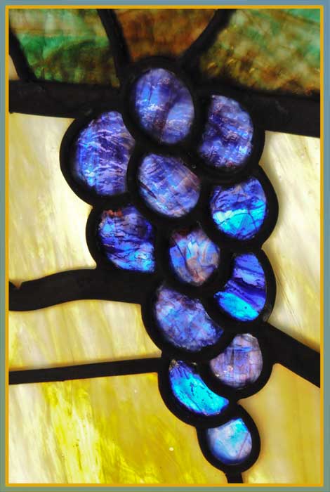 Stained Glass, with Grapes & Vine