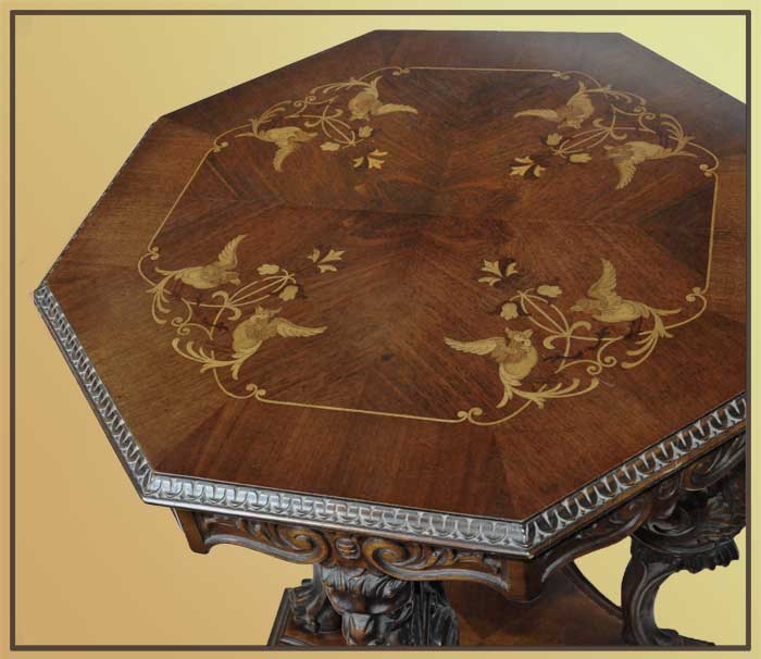 Octagonal Table, with Inlaid Top