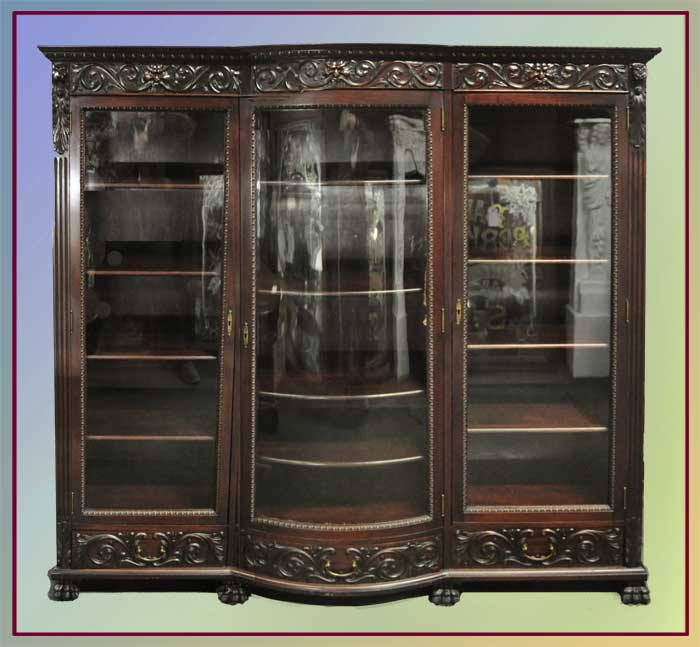 Mahogany Bookcase, with Shaped Glass