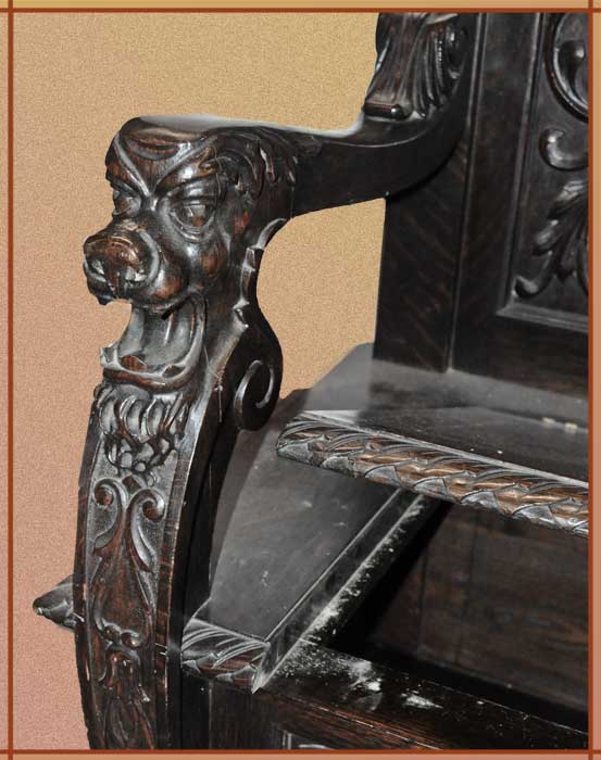 Carved Hall Seat