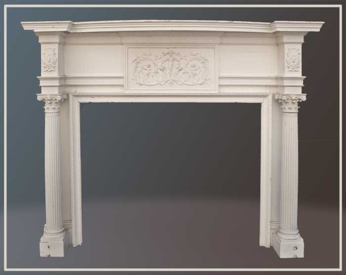 White Half Mantel, with Figures