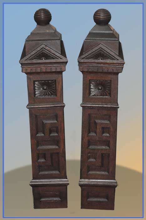 Pair of Carved Newel Posts