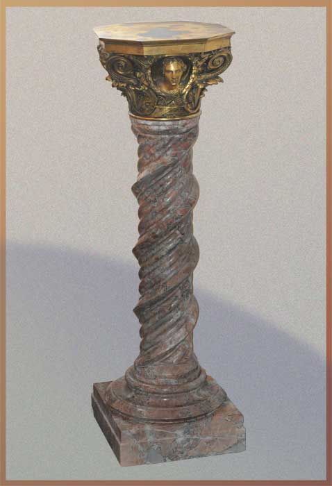 French Bronze & Marble Pedestal