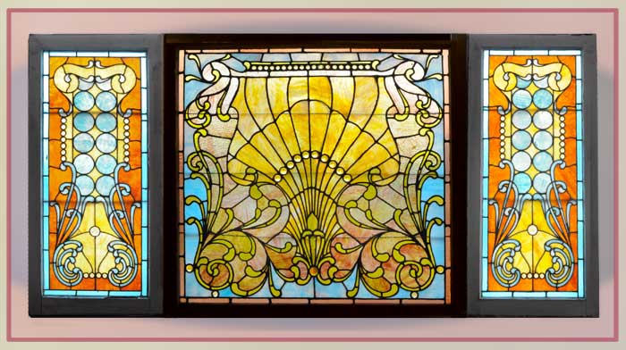 Stained Glass Triptych Window Set