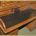 Deluxe Mahogany Roll-Top Desk & Chair