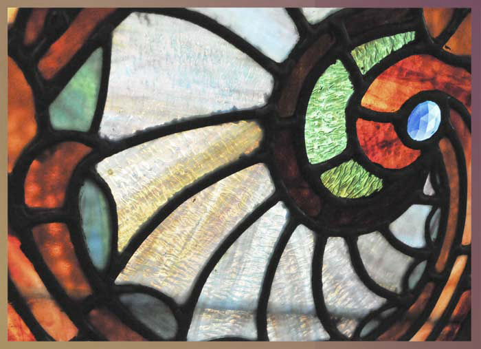 Large Floral Stained Glass Window
