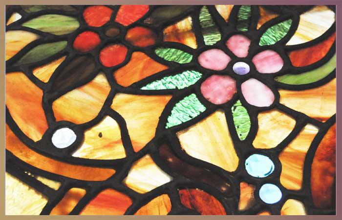 Large Floral Stained Glass Window