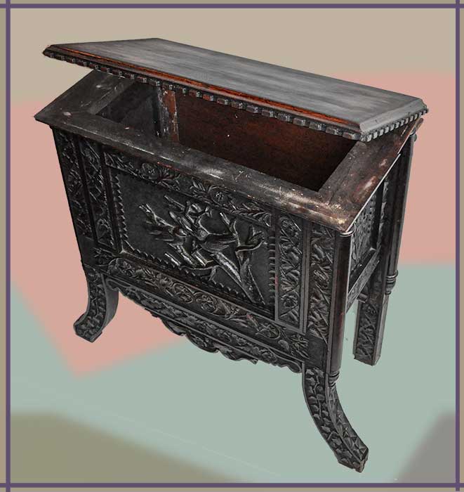 Small Art-Carved Flip-Top Chest