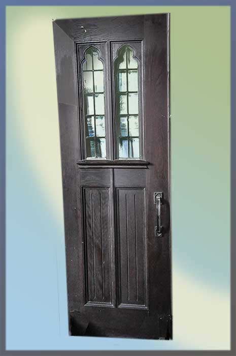 Church Door, with Leaded Glass
