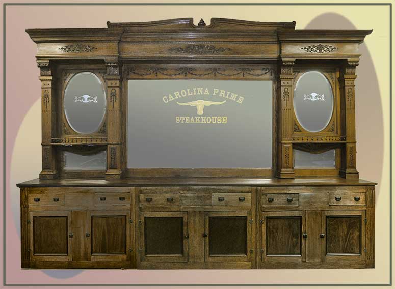 Carved Saloon Front & Back Bar