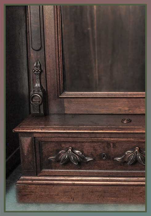 Two-Door Walnut Bookcase, with Burls