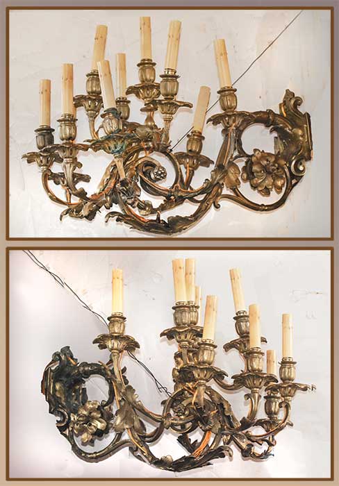 Pair of French Brass Sconces
