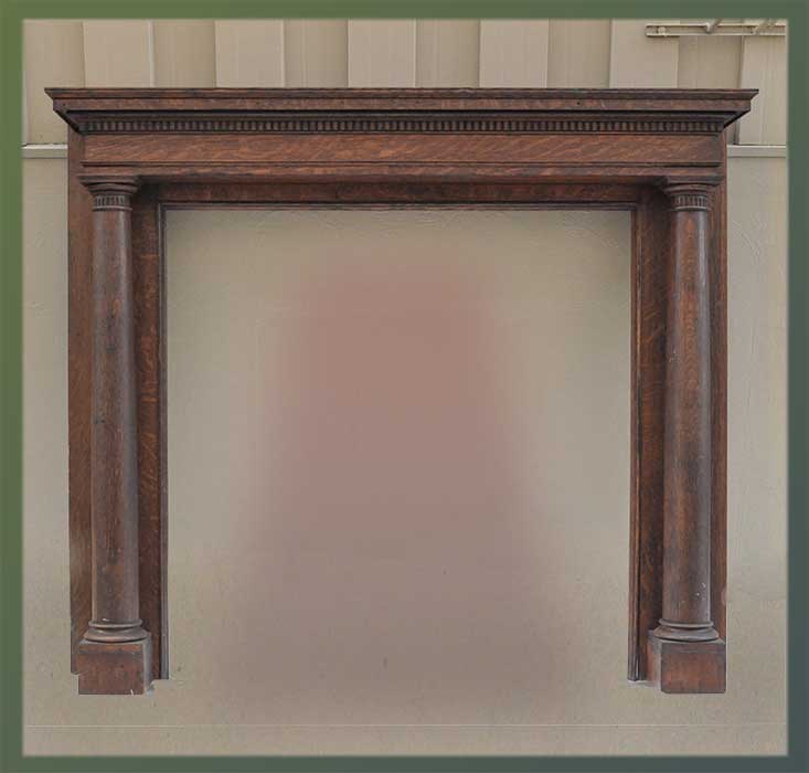 Carved Half Mantel, with Columns