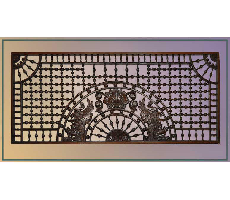 fretwork panel with griffins