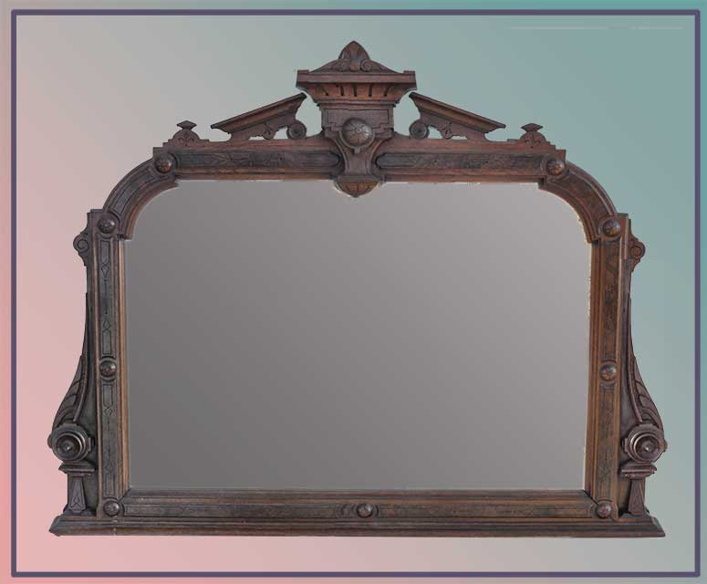 revival carved mahogany mirror
