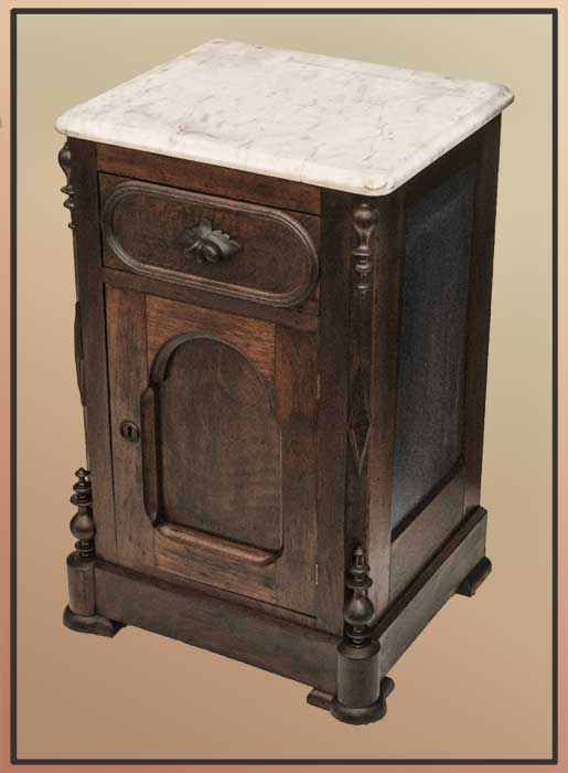 walnut commode marble top