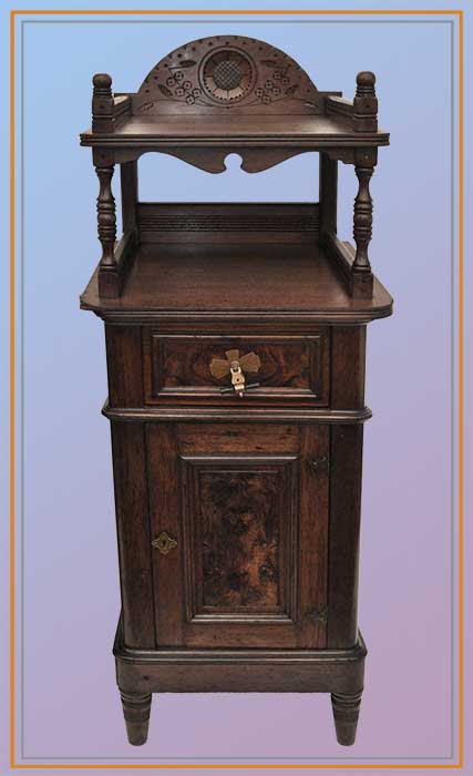 two-tier walnut stand