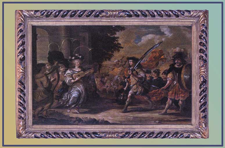 Historical Painting in Ornate Frame