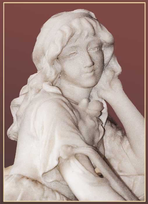Alabaster Sculpture of Woman with Lute