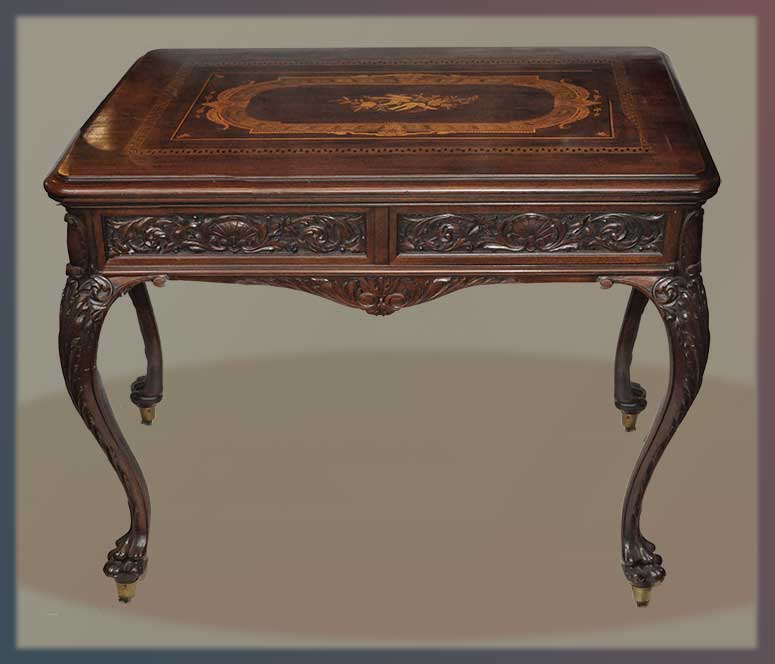 carved inlay table