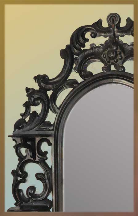 Dark Rococo Étagère, with Mirror