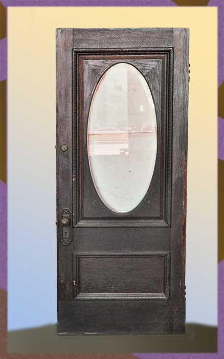 Oval Wood Door, with Beveled Glass