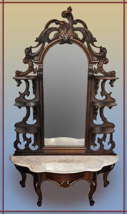 marble top etagere