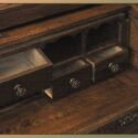 Carved Oak Cylinder Desk/Bookcase