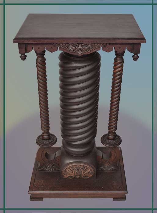 Cherry Pedestal with Twisted Posts