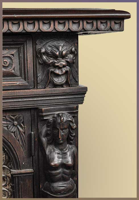 Pair of Carved Nude Figure Cabinets