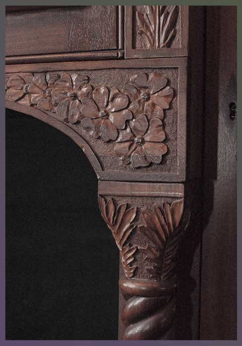 Walnut Cincinnati Art Carved Cabinet