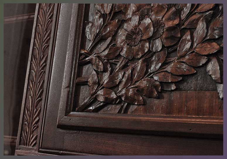 Walnut Cincinnati Art Carved Cabinet