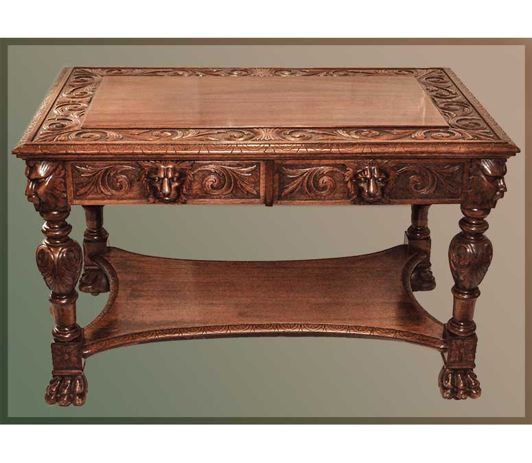 Mitchell carved mahogany table