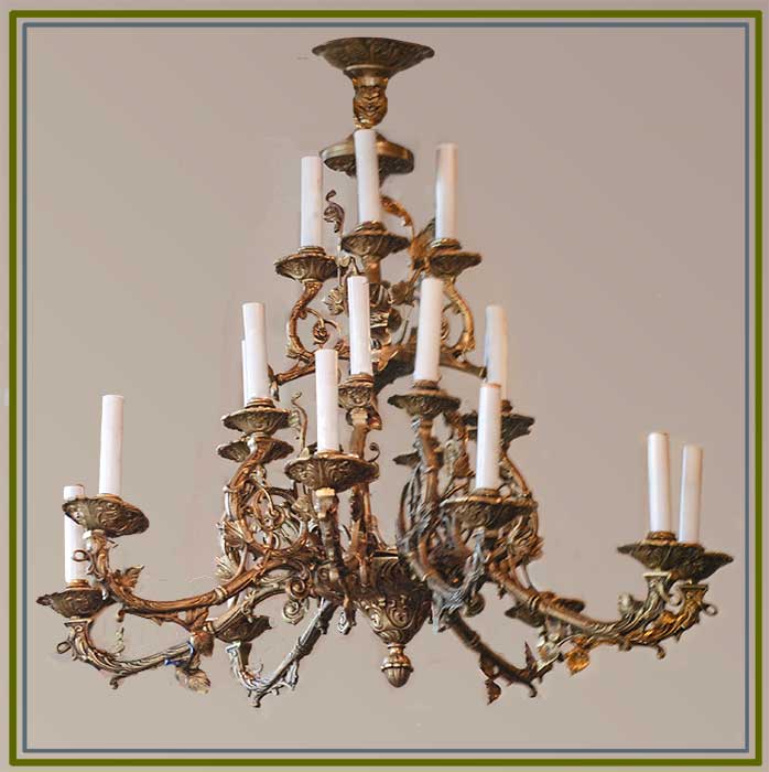 18-arm brass chandelier