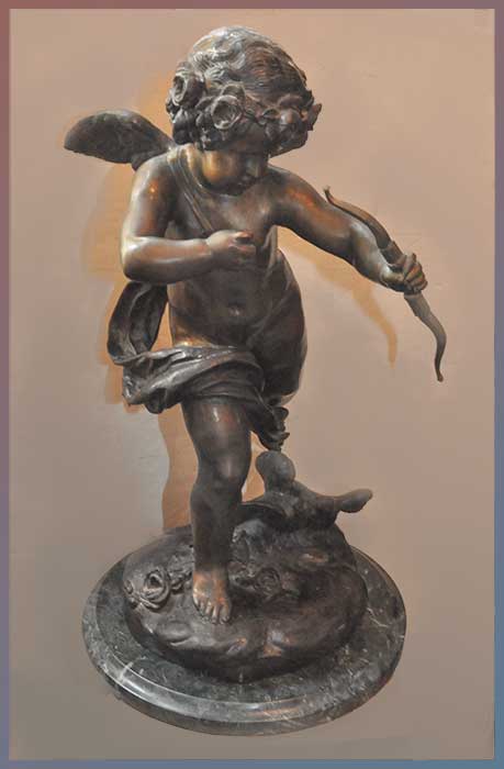 bronze cupid figure