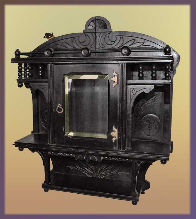 small ebonized hanging cabinet