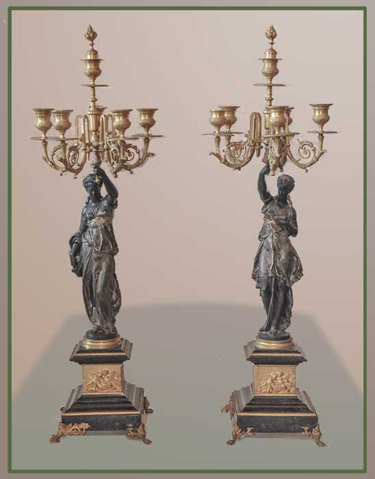 pair of French figural candelabras