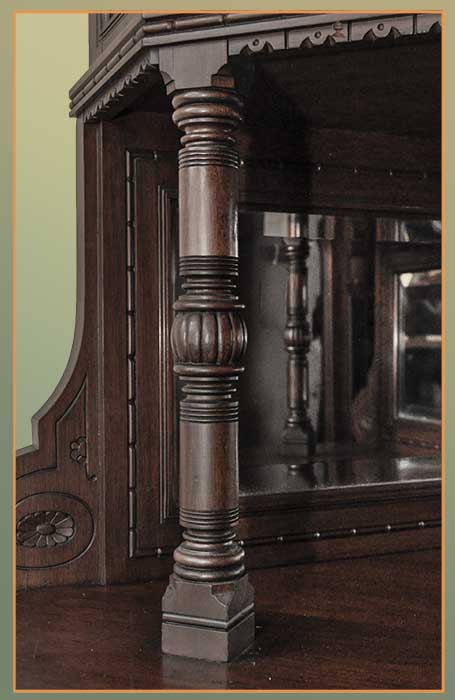 Tall Carved Walnut Corner Cabinet