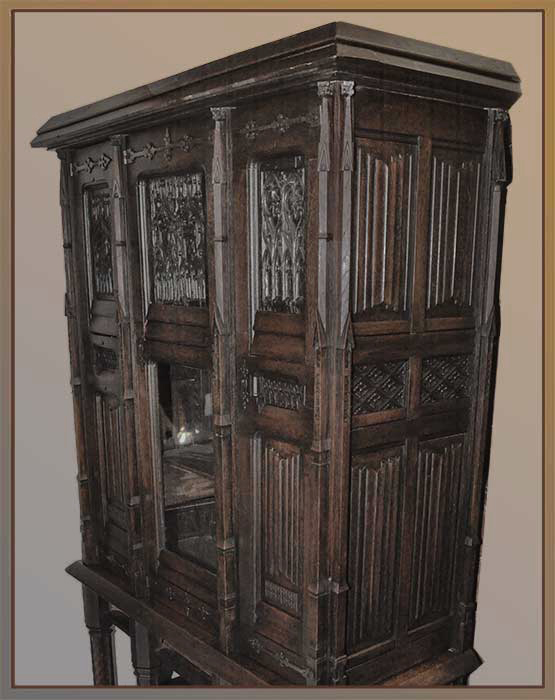 Two-Door Oak Gothic Cabinet