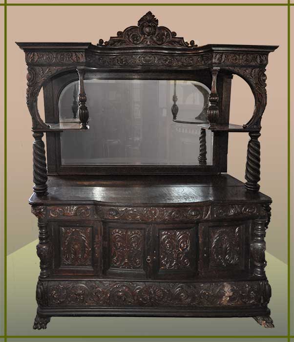 carved sideboard shaped mirror