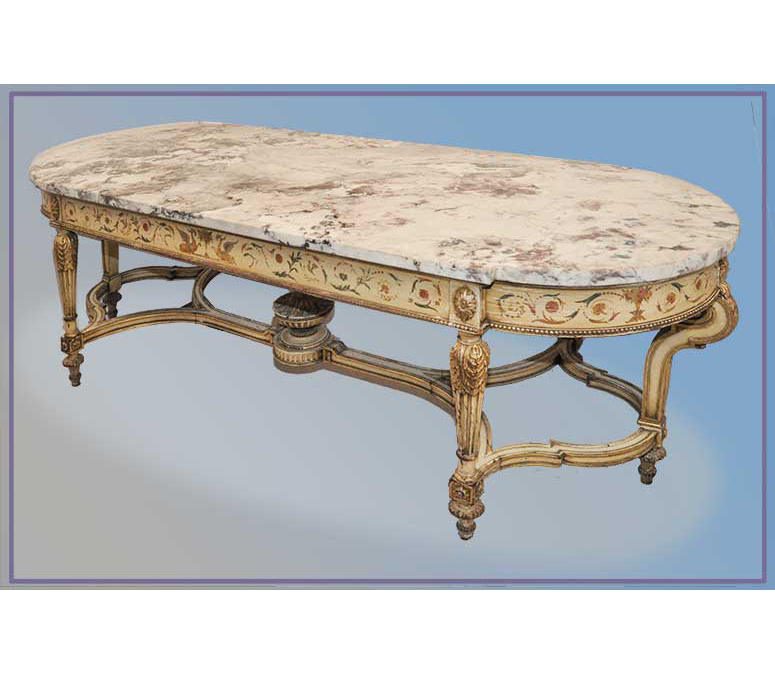 oval marble center table-sm