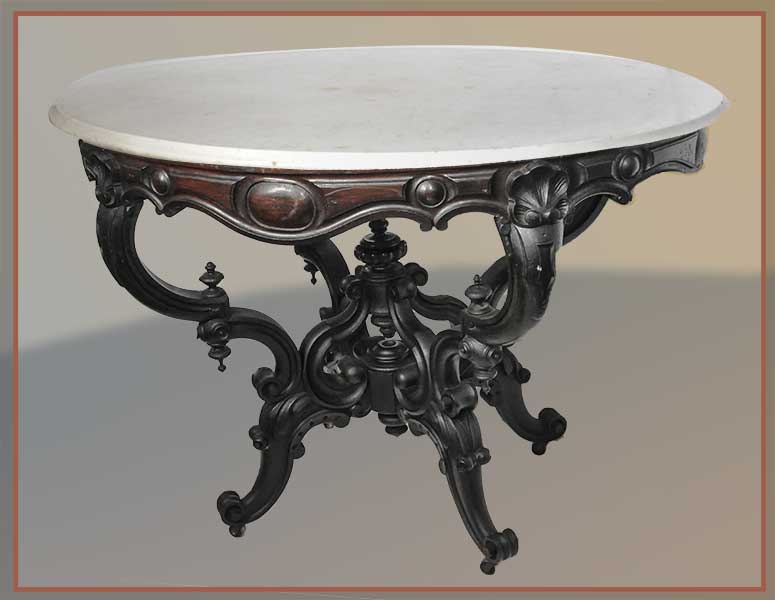 Oval Table with Marble Top