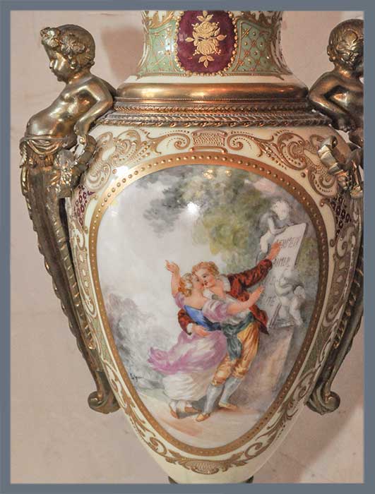 Charming Pair of French Sèvres Porcelain Urns