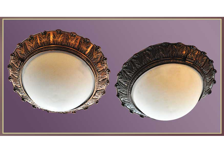 ornate flush mount bowl lights