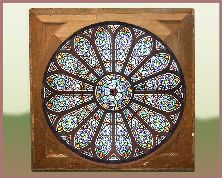 large painted-fired mandala window