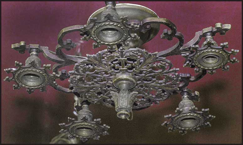 Five-Armed Brass Ceiling Light
