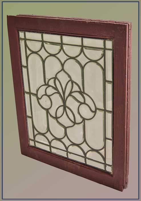Small Floral Beveled Glass Window